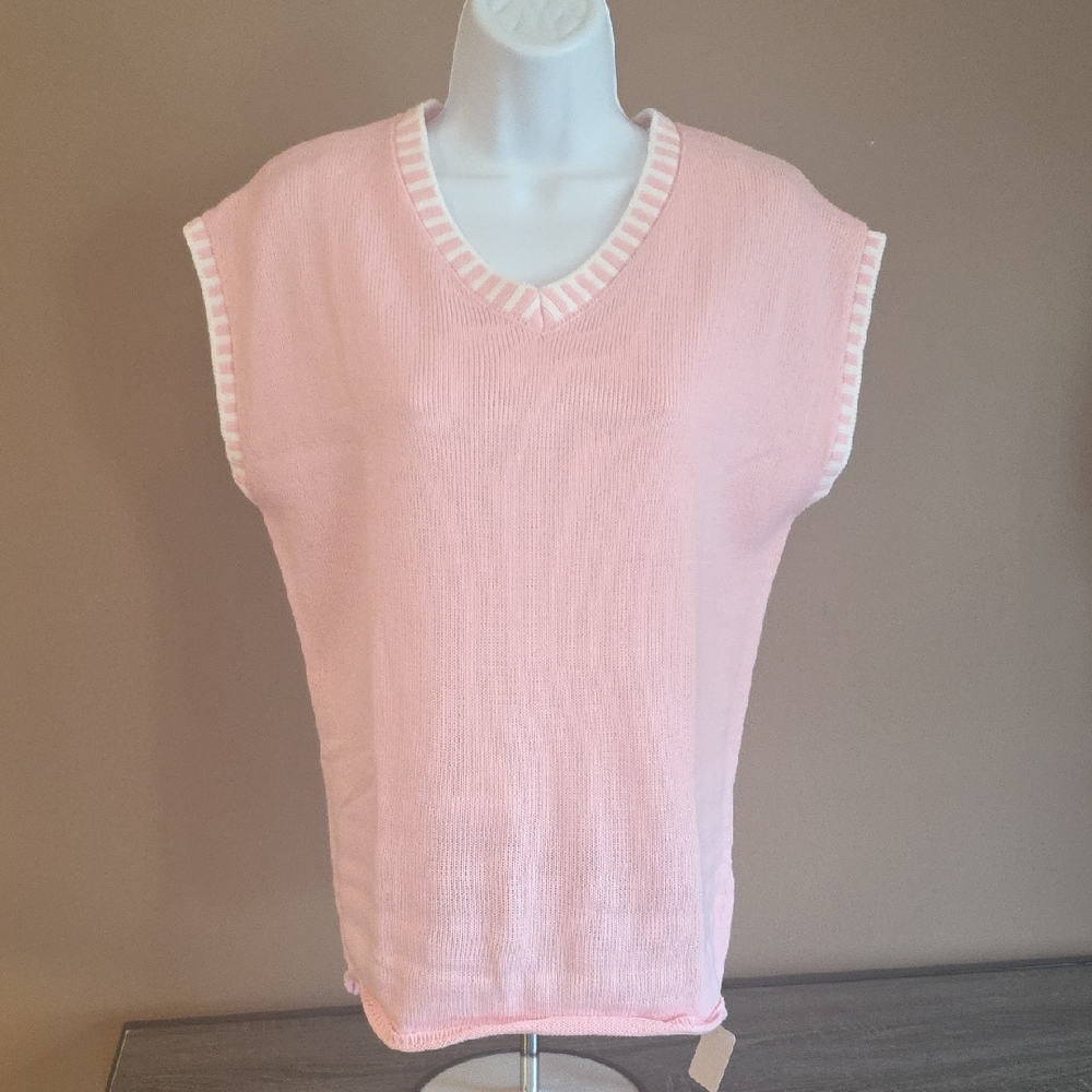 Pink Sleeveless Knit Top